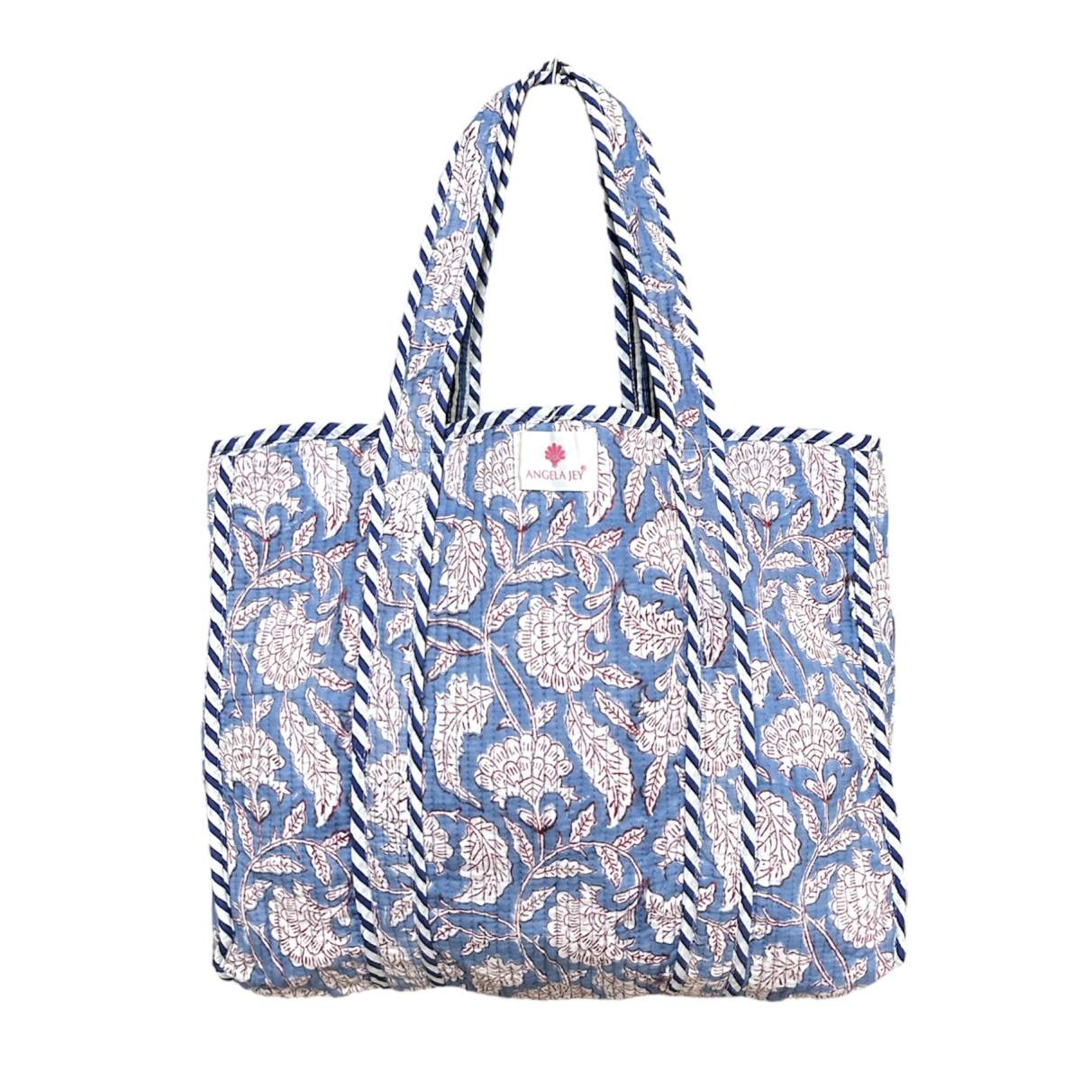 Tote bag quilted offers CLAUDE, electric blue , organic cotton