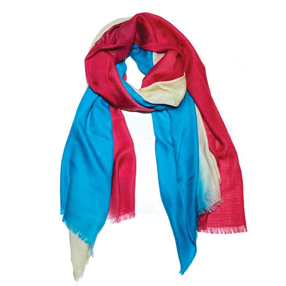 Ombre Pashmina Shawl - Blue &amp; Red