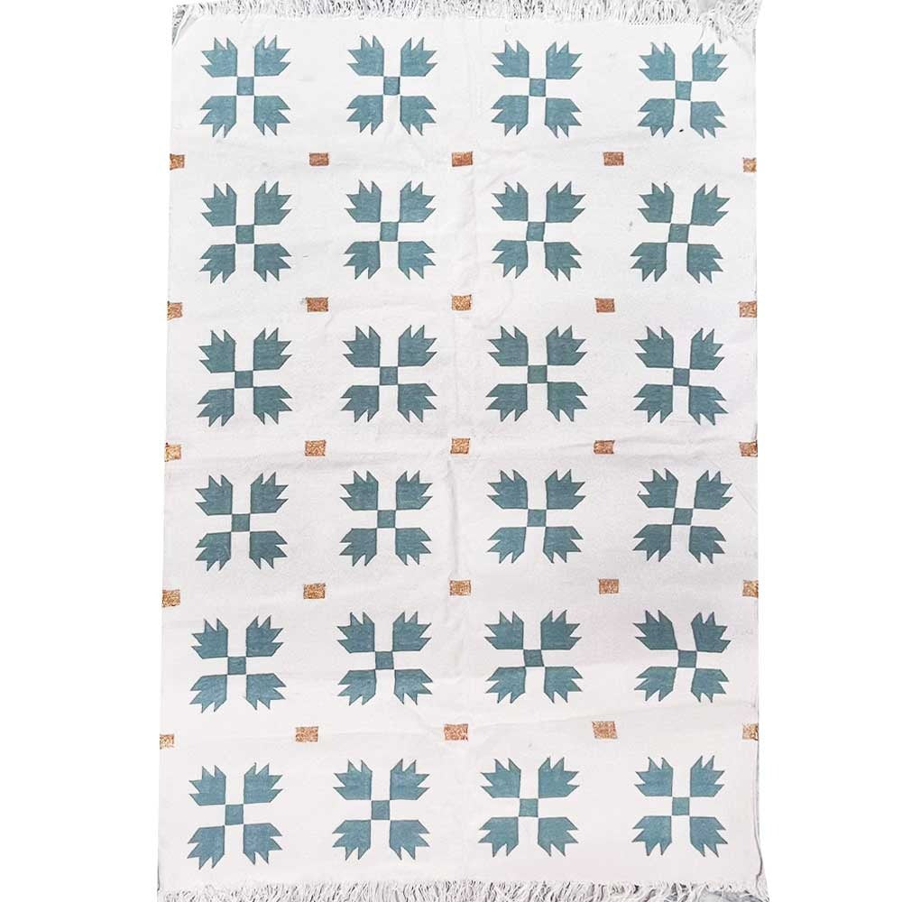 Cotton Floor Rugs - White &amp; Pine (Made to Order)