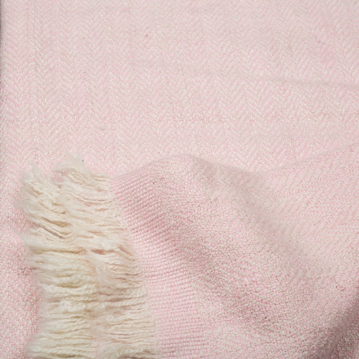 Baby Blanket Pale Pink Cannage Wool and Cashmere Knit